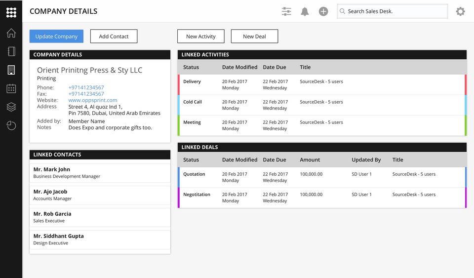 Sales Desk Screenshot 2