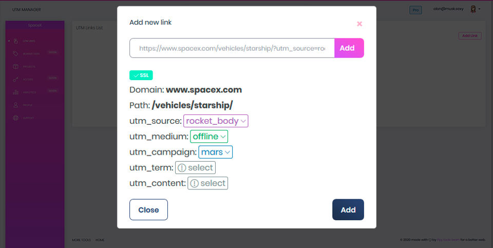 UTM Manager Screenshot 1