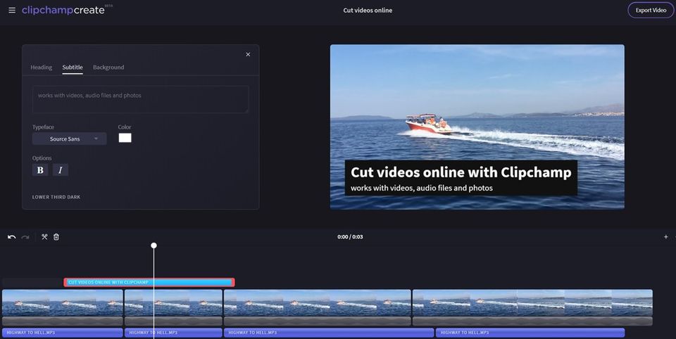 ClipChamp Screenshot 2