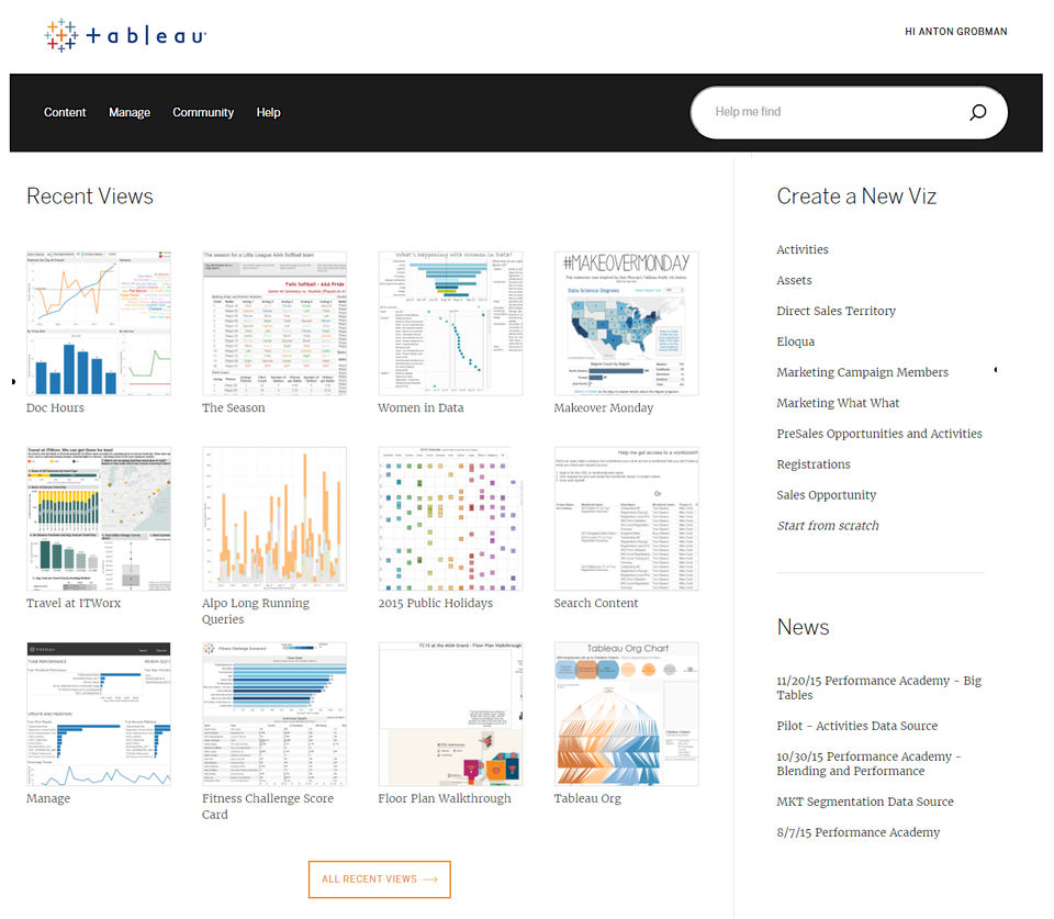 Tableau Server Screenshot 1