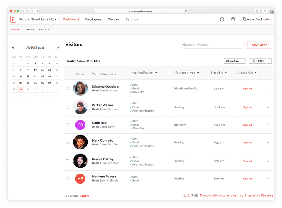 Envoy Visitors Screenshot 1