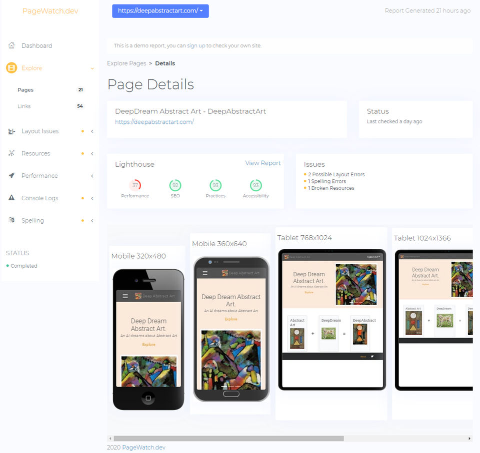 PageWatch Screenshot 2