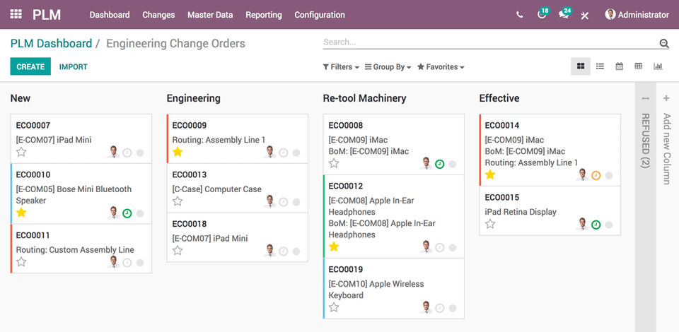 Odoo PLM Screenshot 2