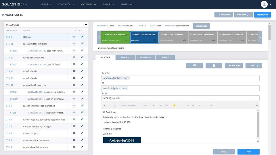 Solastis CRM Screenshot 2