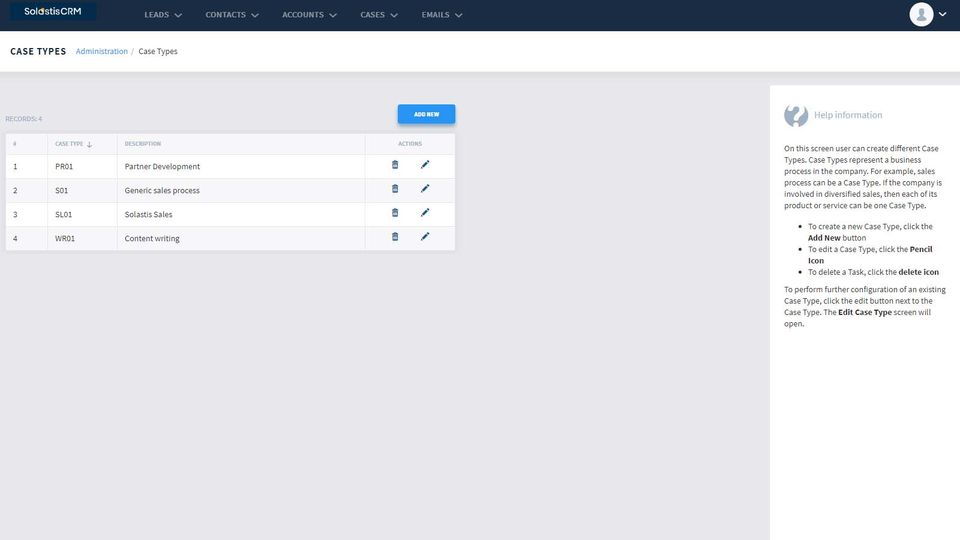 Solastis CRM Screenshot 5