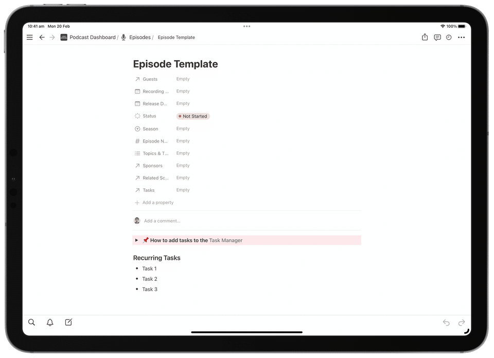 Podcast Production Dashboard Screenshot 4