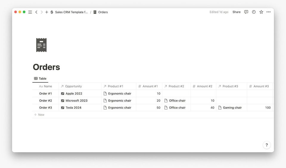Sales CRM Template for Notion Screenshot 1