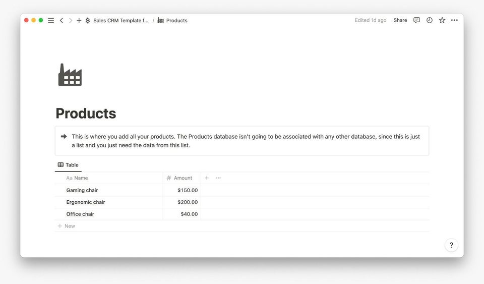 Sales CRM Template for Notion Screenshot 2