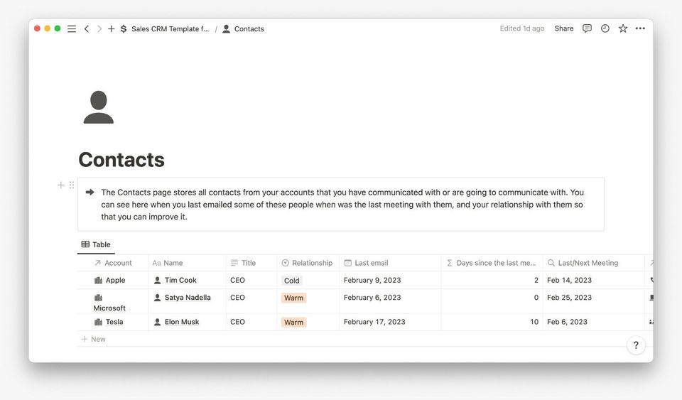 Sales CRM Template for Notion Screenshot 4