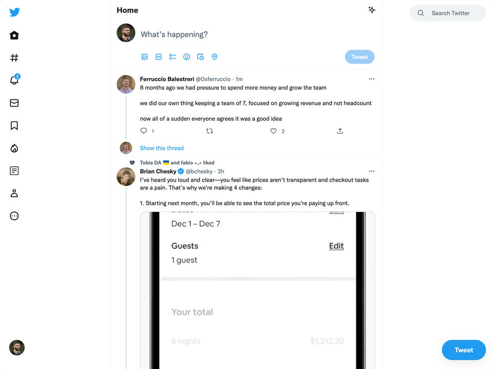 Minimal Twitter Screenshot 1