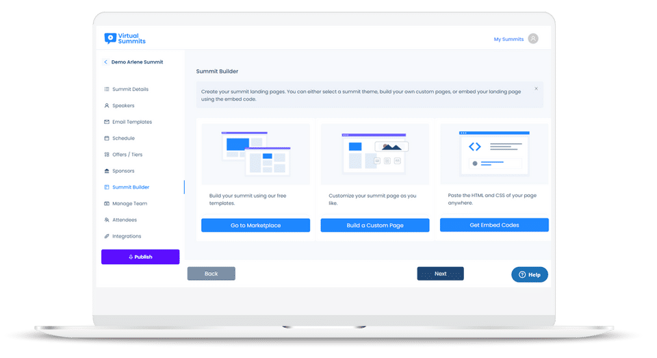 Virtual Summits Software Screenshot 1