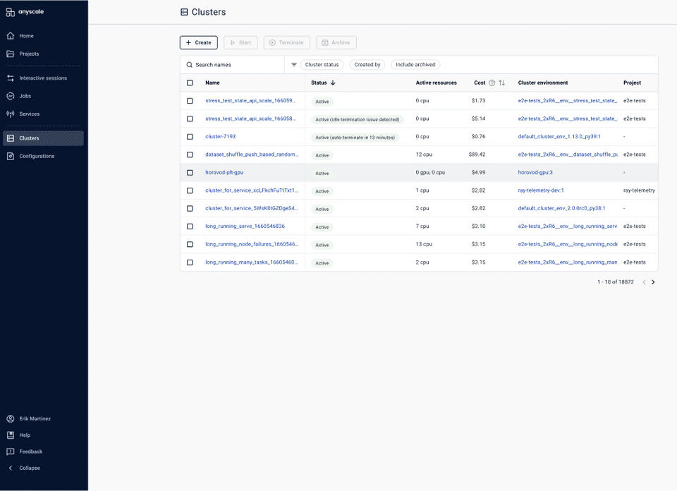 Anyscale Screenshot 2