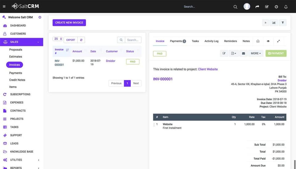 Salt CRM Screenshot 3