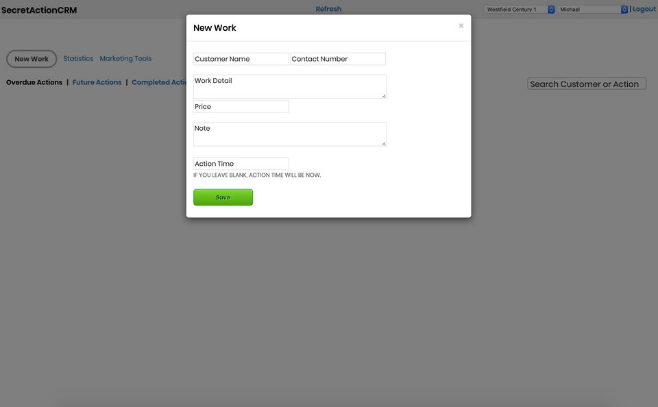 SecretActionCRM Screenshot 1