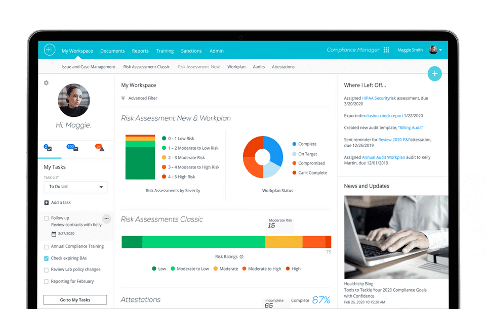 Healthicity Compliance Software Screenshot 1