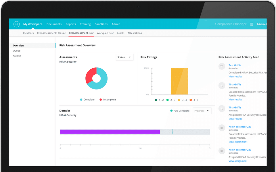 Healthicity Compliance Software Screenshot 2