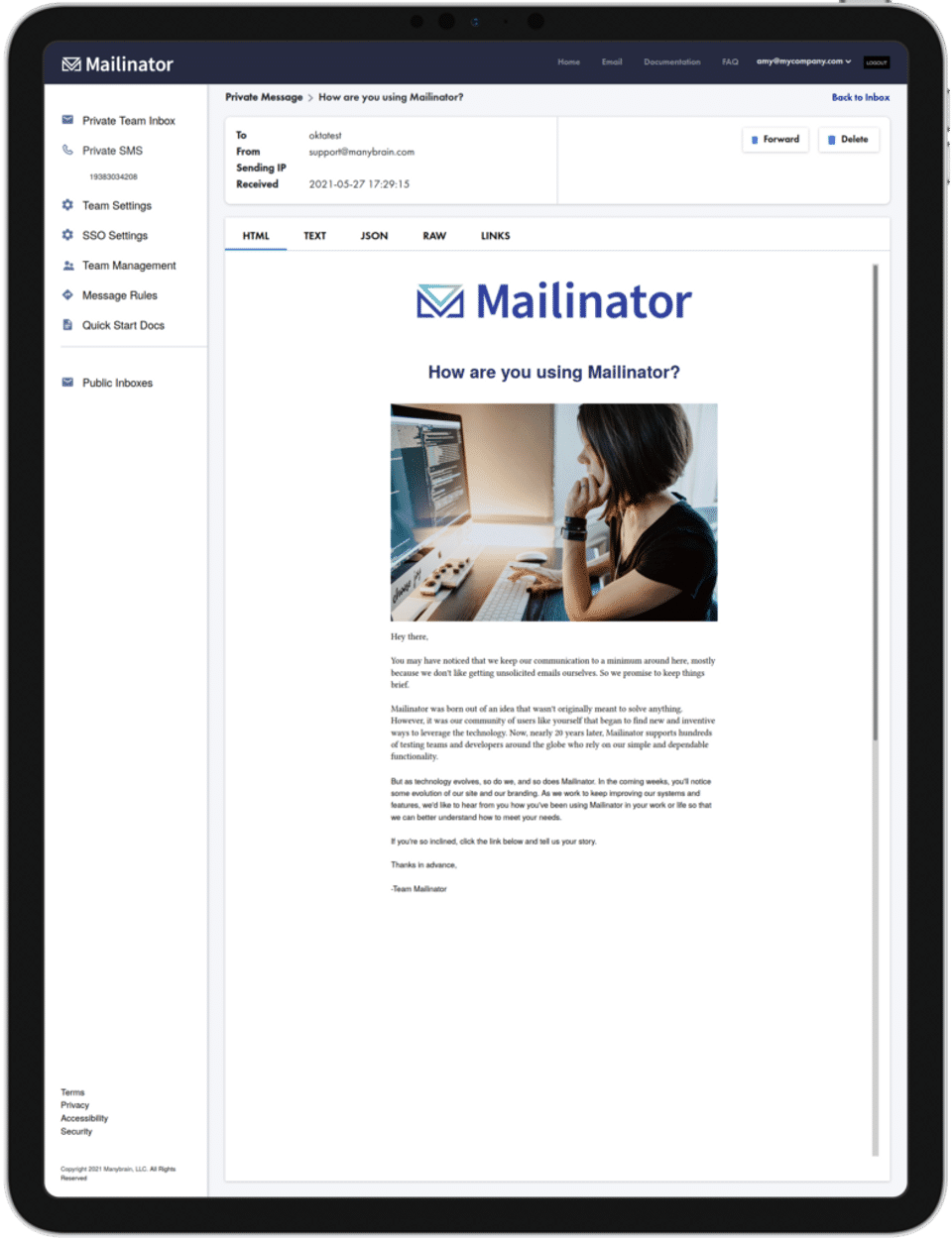 Mailinator Screenshot 1