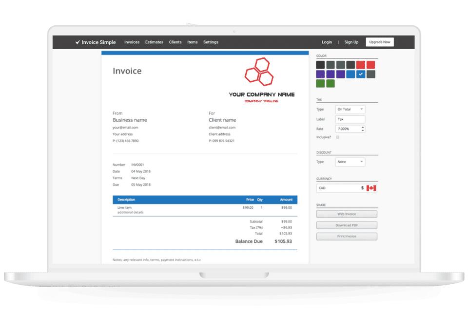 Invoice Simple Screenshot 1