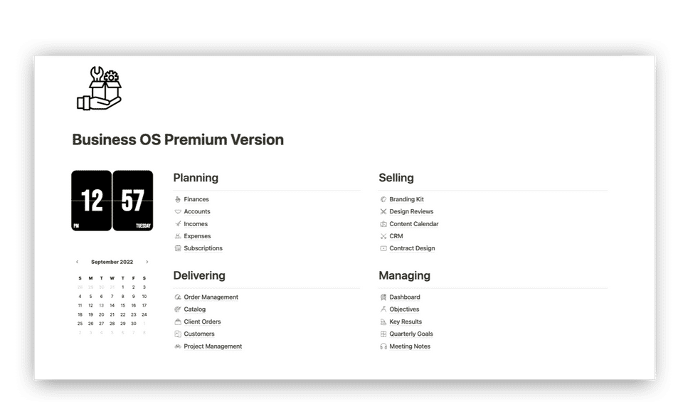 Business OS for Notion Screenshot 1