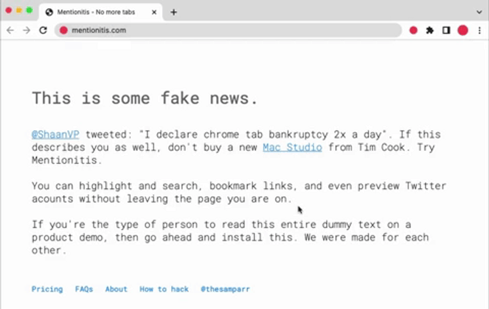 Mentionitis Screenshot 1