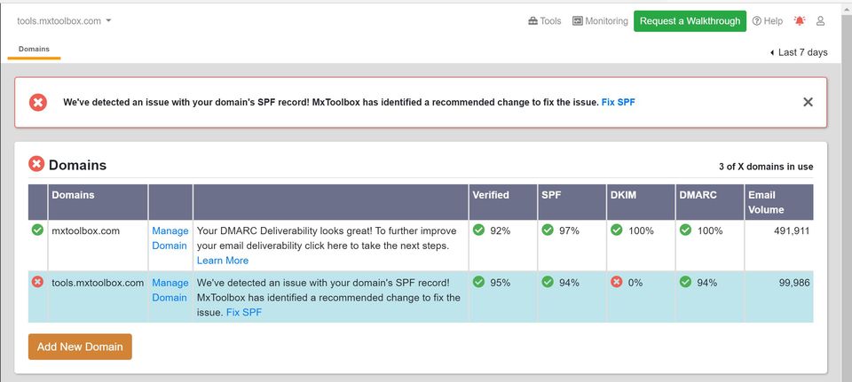 MxToolbox Delivery Center Screenshot 1