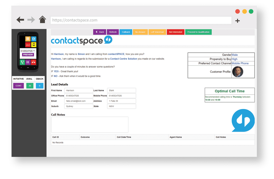 contactSPACE Screenshot 1