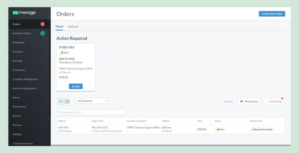 ezCater Screenshot 1