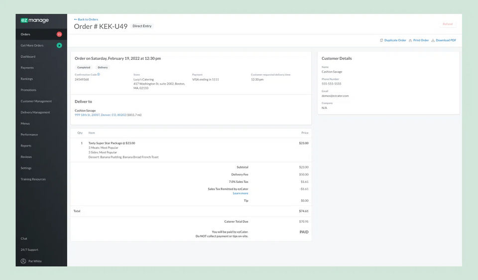 ezCater Screenshot 2