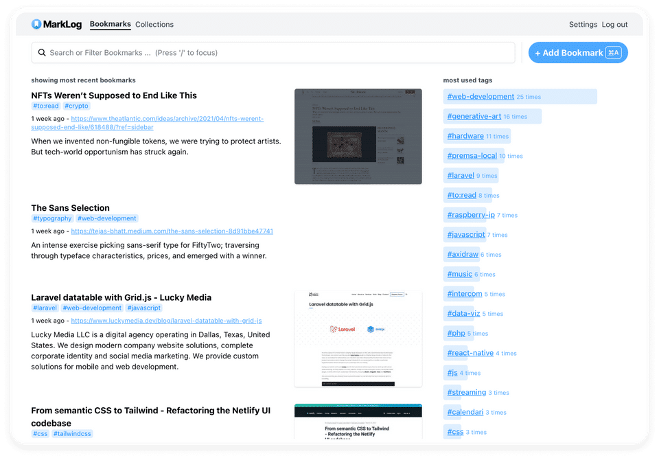 Marklog Screenshot 1