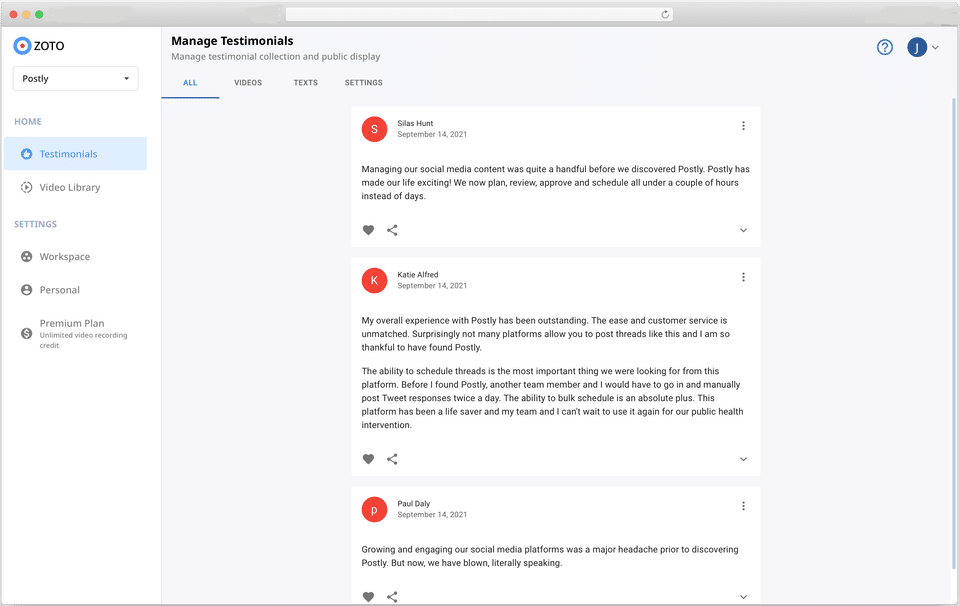 Testimonial Hunt Screenshot 1