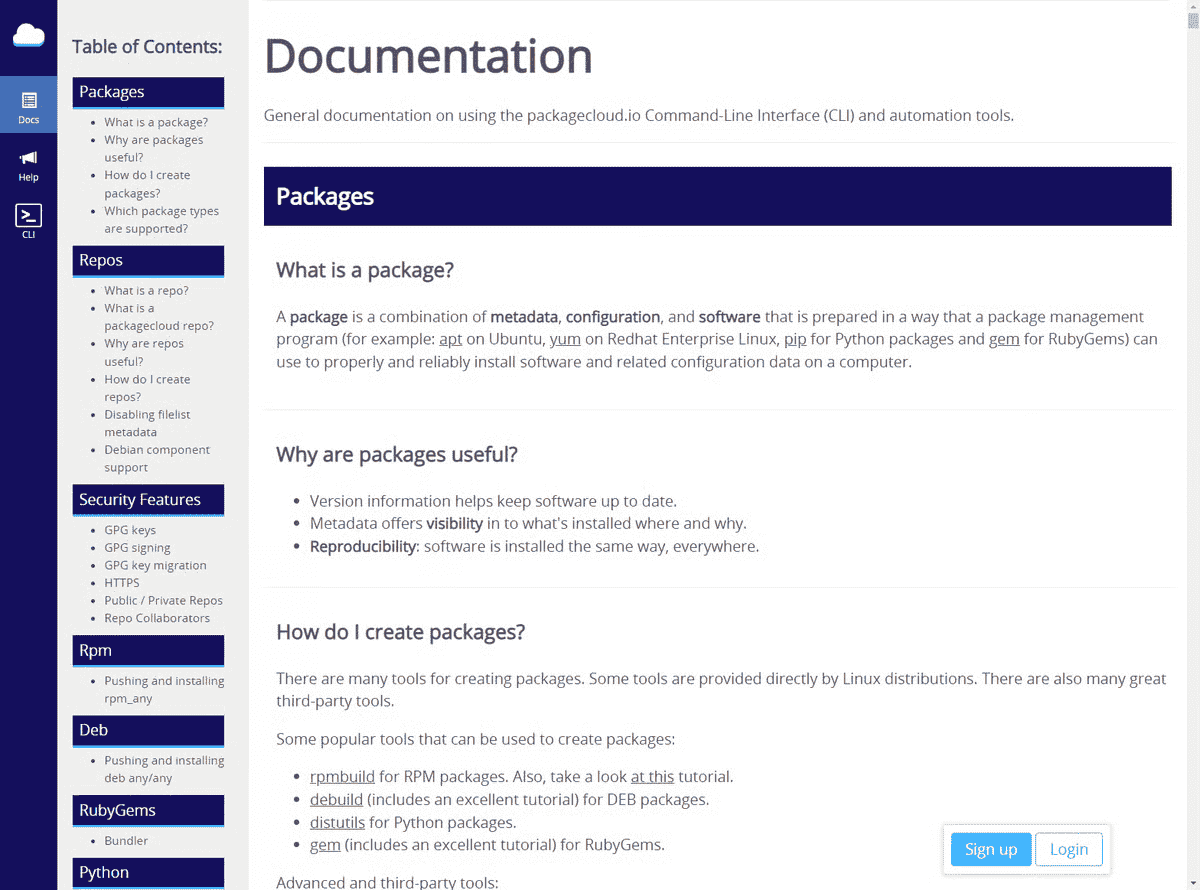 Packagecloud Screenshot 1
