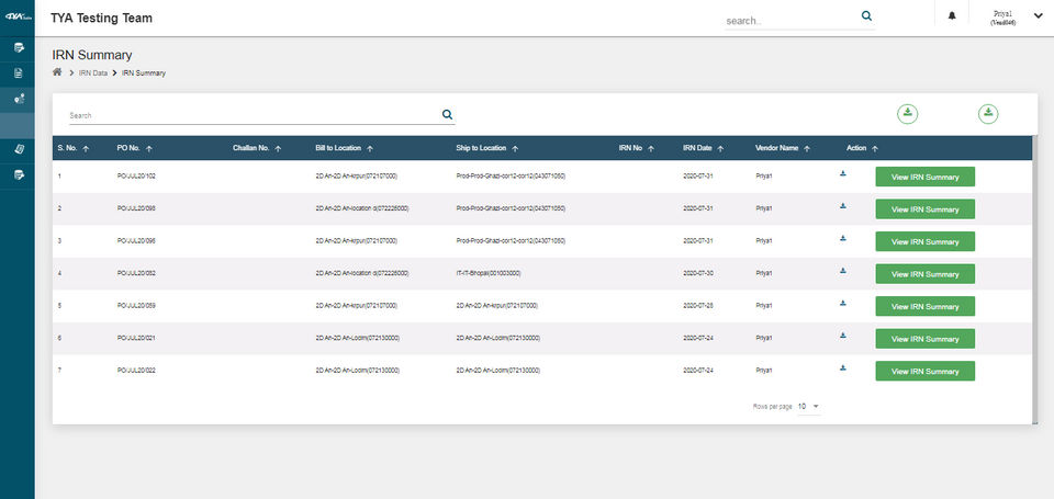 TYASuite Vendor Management Software Screenshot 2