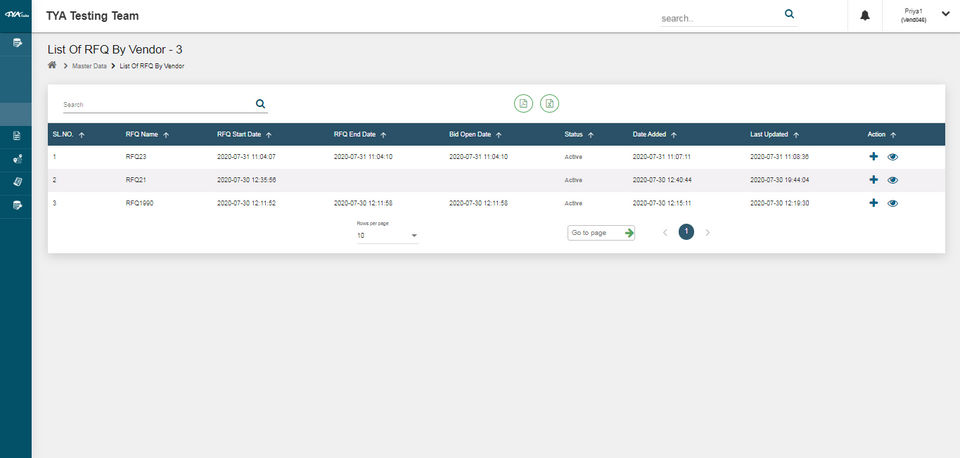 TYASuite Vendor Management Software Screenshot 4