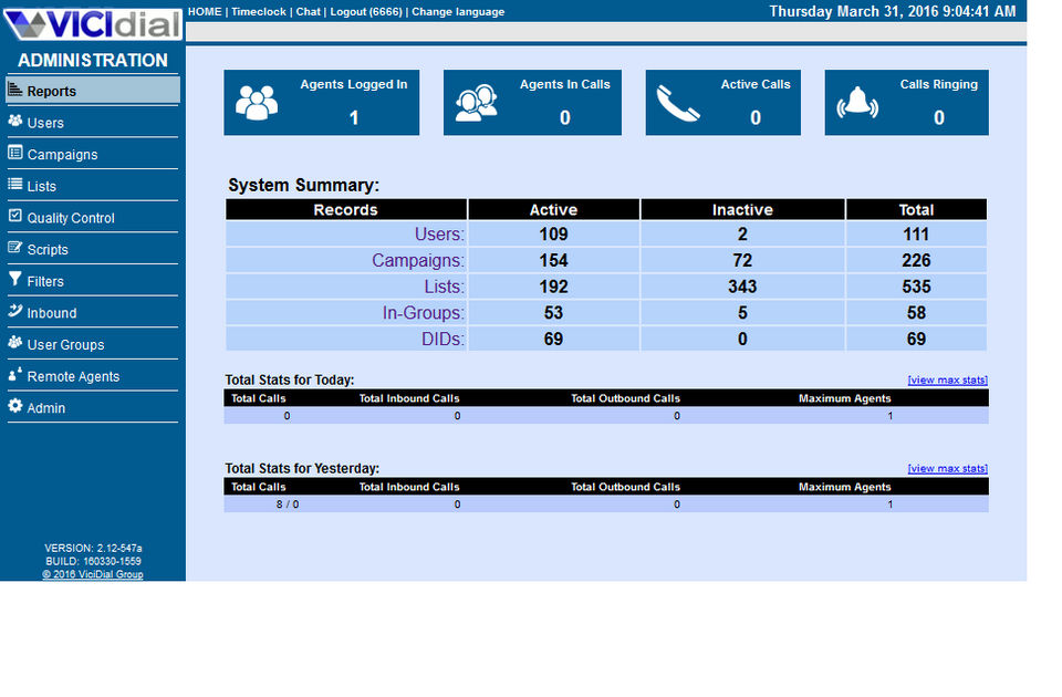VICIdial Screenshot 1