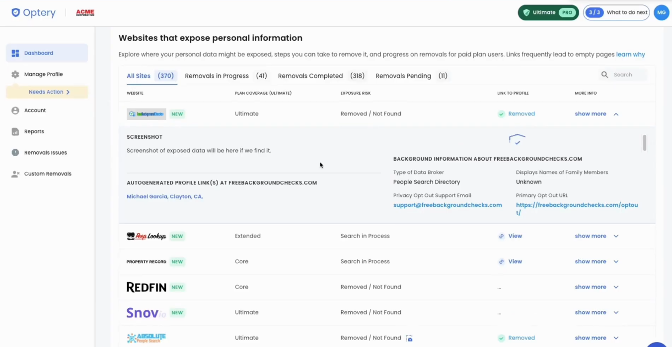 Optery Screenshot 8