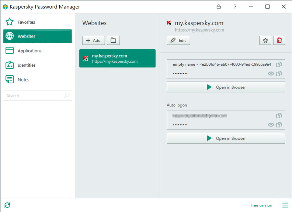 Kaspersky Password Manager Screenshot 2