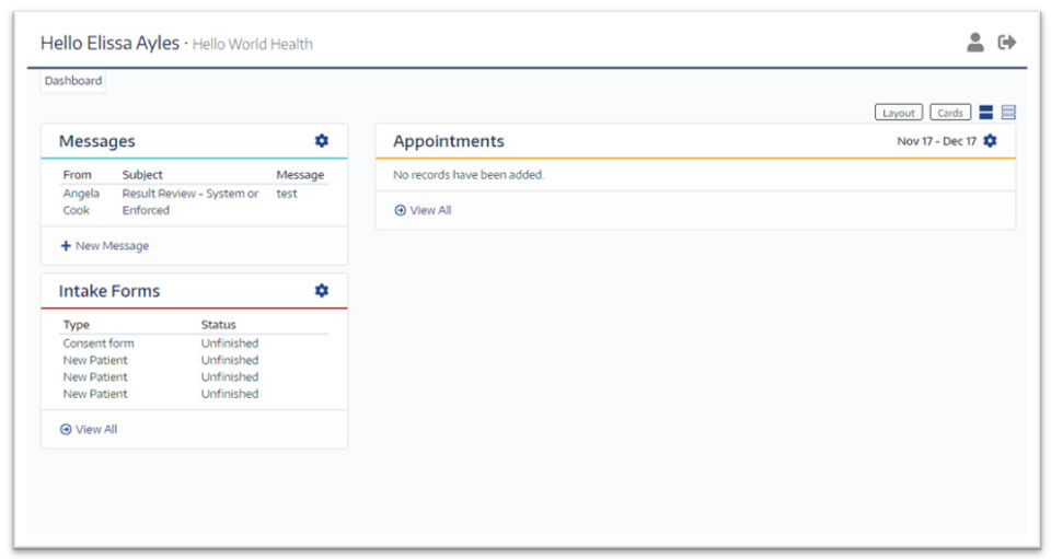 ChartLogic Patient Portal Screenshot 1