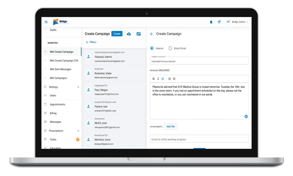 Bridge Patient Portal Screenshot 2