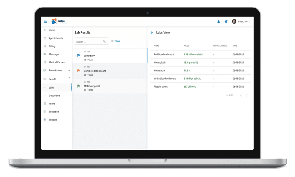 Bridge Patient Portal Screenshot 3