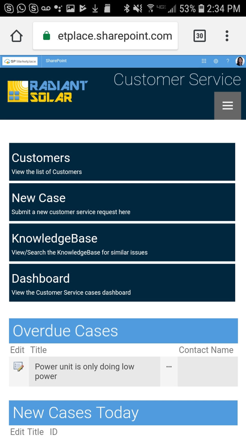 SP Customer Service Screenshot 3