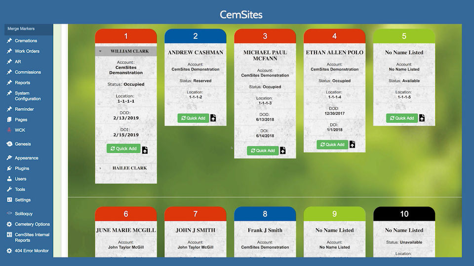 CemSites Screenshot 2