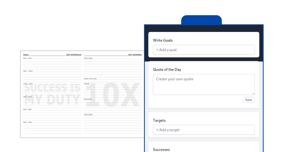 10X Planner App Screenshot 1