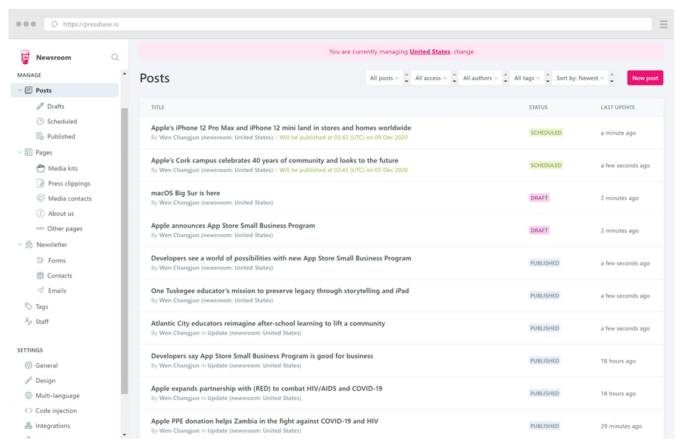 Pressbase Screenshot 1