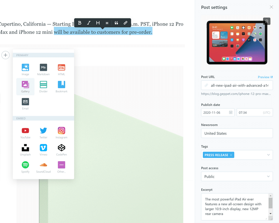 Pressbase Screenshot 2