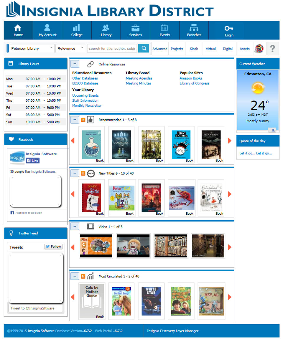 Insignia Library System Screenshot 1