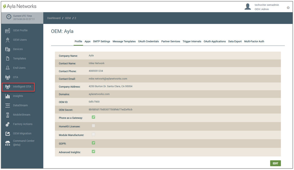 Ayla IoT Platform Screenshot 3