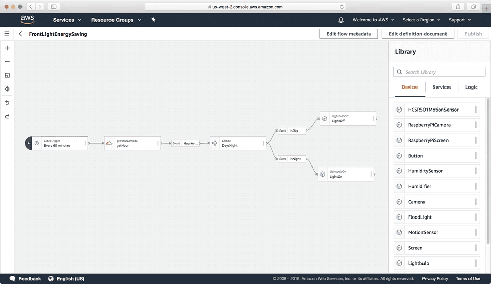 AWS IoT Things Graph Screenshot 1