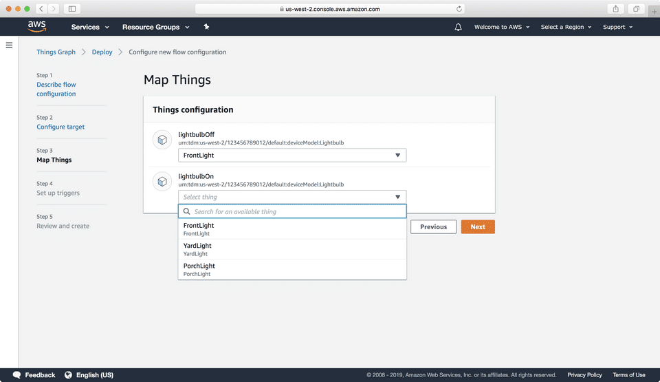 AWS IoT Things Graph Screenshot 2