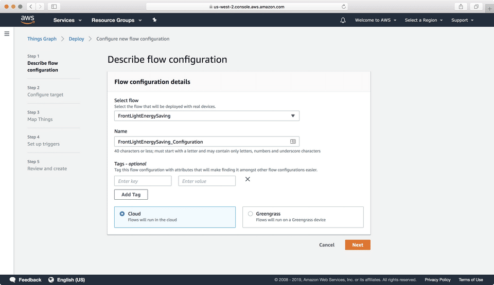 AWS IoT Things Graph Screenshot 3