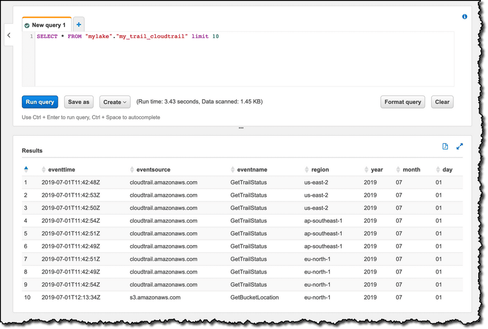 AWS Lake Formation Screenshot 2